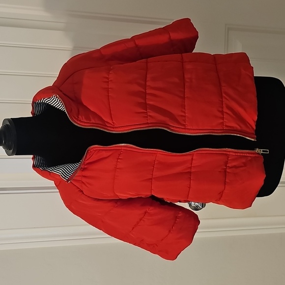 Chico's Red Puffer Crop Jacket - Picture 2 of 3